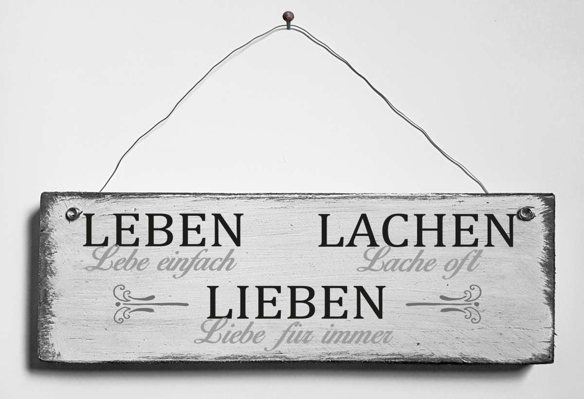 Türschild • Leben Lachen Lieben Retro Shabby Look Handarbeit